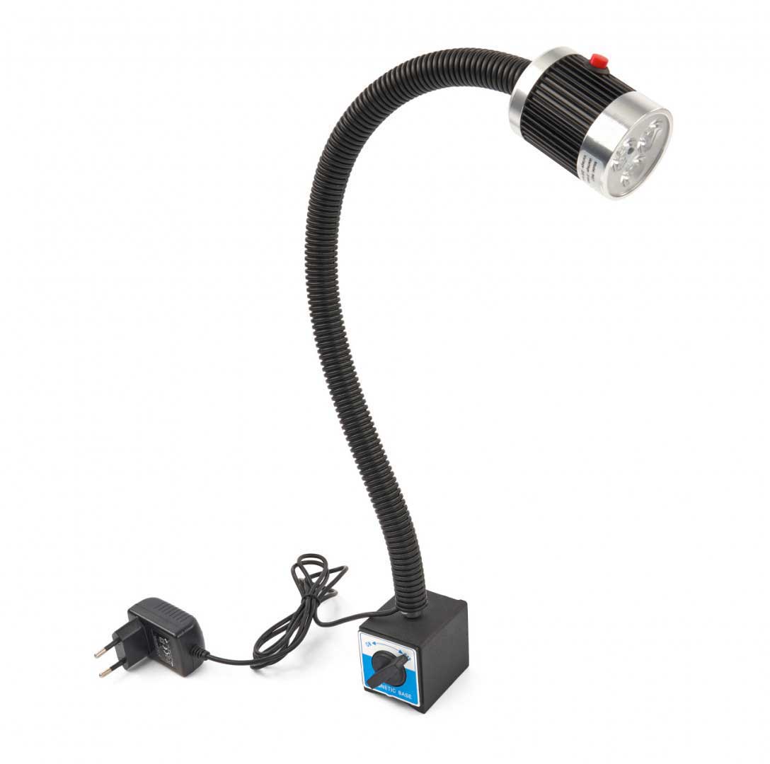Priemyselné LED svetlo s flexibilným ramenom a magnetickou základňou