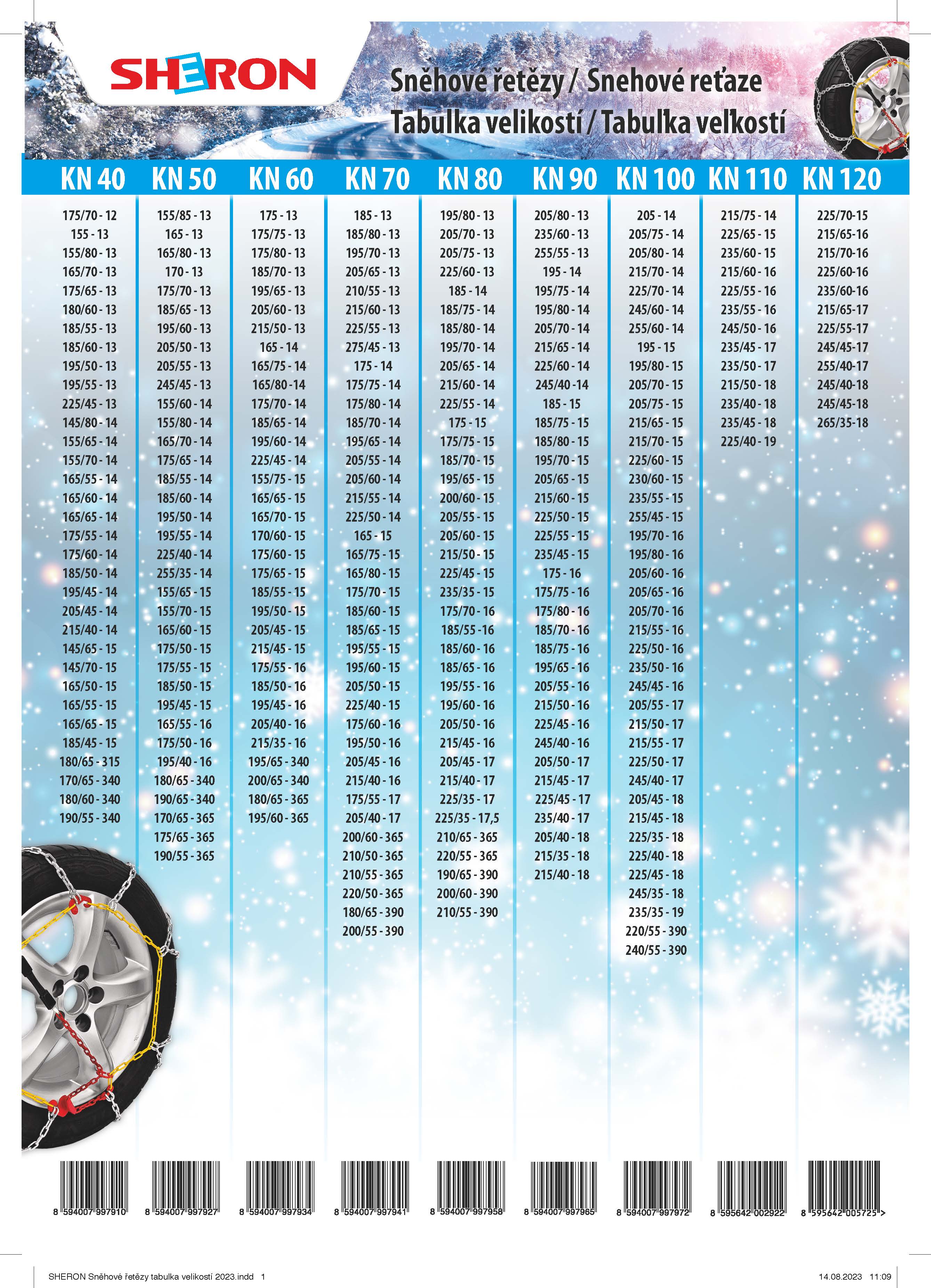 Snehové reťaze SHERON KN 90