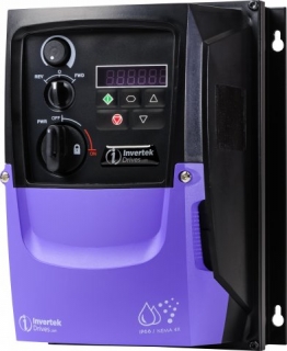 Invertek Optidrive E3, frekvenčný menič, vstup 1f, 230V / výstup 3f, IP 66, 1.5 kW, potenciometer, START/STOP, hlavný vypínač, LED displej