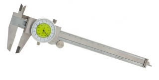 Posuvné meradlo s číselníkovým odpočtom, metrické, rozlíšenie 0.02 mm, kovové telo, 100 mm, Warco