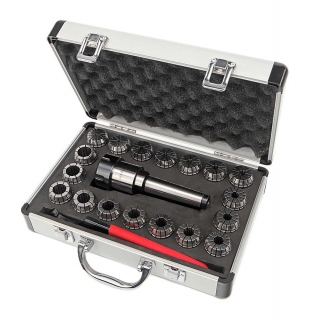 Držiak klieštin ER 32, kužeľ MK3, 3 - 20 mm, súprava 21 dielov