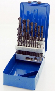 Vrtáky špirálové valcované HSS, 1,0 - 10,0 mm, súprava 19 dielov, DIN 338, Triumf
