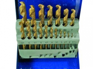 Vrtáky 1.0-10.0 mm, titánové, súprava 19 dielov, Triumf