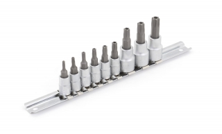 Hlavica zástrčné 1/4" a 3/8", Torx, sada 9 dielov, Welzh