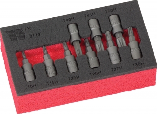 Hlavica zástrčná, Torx T10H-T50H, S2, sada 9 dielov, Welzh