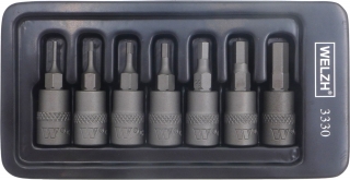 Hlavica zástrčná 1/4", Inbus H1.5-H6, S2, sada 7 dielov, Welzh