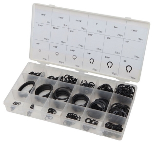 Sortiment poistných krúžkov "seger" vnútorné/vonkajšie (ségrovky), sada 300 dielov, priemer 1/4" - 1-1/4"