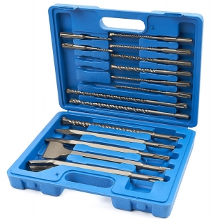 Sada vrtákov a sekáčov do betónu SDS Plus, 15 dielov