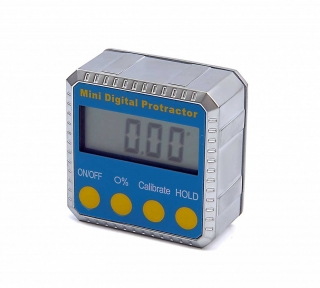 Digitálny mini uhlomer / vodováha s magnetickou základňou, kalibrovateľný