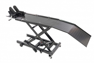 Hydraulický motocyklový zdvihák 100, zdvihnutie až 360 kg, hmotnosť 100 kg, čierny