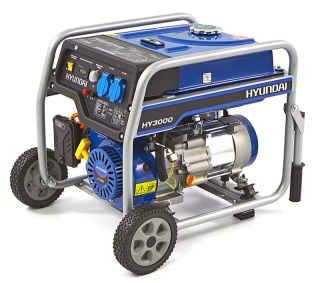 Generátor, elektrocentrála, agregát 2.5 kW, benzínový motor 6.5 HP OHV, HYUNDAI
