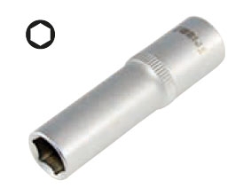 Hlavica nástrčná 1/4", 6 hrán, predĺžená CrV, 7 mm, Triumf