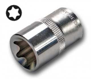 Hlavica nástrčná 1/4", E-profil, CrV, E4, Triumf