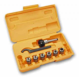 Držiak klieštin ER 25, kužeľ MK2, 3/8", 6 klieštín 4 - 16 mm, sada, Warco