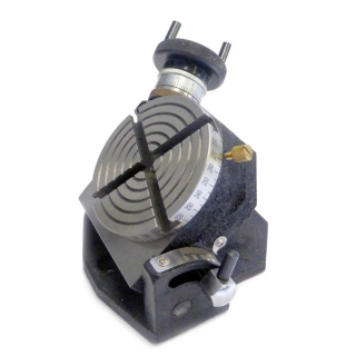 Horizontálne a vertikálne výklopný otočný stôl, 100 mm, 4 T-drážky, Warco