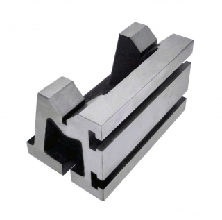 Brúsená liatinová upínacia doska s T-drážkami a V-blok, 130 x 80 x 80 mm, Warco