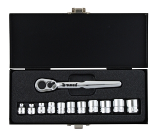 Gola sada 1/4" extra krátke 12 hranné hlavice CrV, Triumf