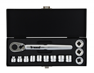 Gola sada 3/8" extra krátke 12 hranné hlavice CrV, Triumf