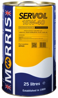 Morris Servol Performance Plus 15W-40 Mineral Motor Oil, 25l