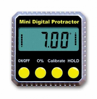 Digitálny mini uhlomer s magnetickou základňou, kalibrovateľný, Warco