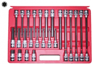 Hlavica zástrčná 1/2", Inbus 5-19 mm, dĺžka 55-100-140-200 mm, S2, 30ks, Triumf