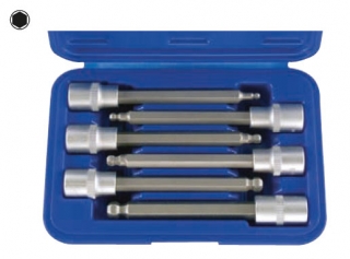 Hlavica zástrčná 1/2", Inbus 5-12 mm, dĺžka 140 mm s guľou, 6 ks, CrV-S2, Triumf