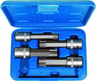 Hlavica zástrčné 1/2" Torx T70 - T100, dĺžka 110 mm, vŕtané, sada 4 diely, Condor Werkzeug