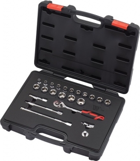 Gola sada 3/8", štandardná hlavica, CrV, 23 dielov, Welzh