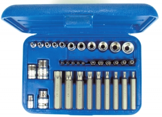 Hlavice nástrčné a bity, E-profil - Torx, sada 35 dielov, Condor Werkzeug