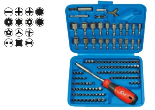 Bity, hlavica nástrčné, skrutkovač pre bity 1/4", profi sada 122 dielov, Condor Werkzeug
