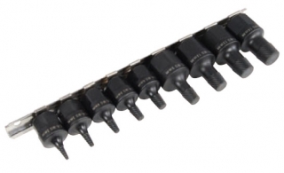 Hlavica zástrčné 3/8" - 1/2", Špirál 2-14 mm, na poškodené skrutky, 9 ks, Triumf