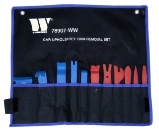 Prípravky na demontáž čalúnenie a príchytiek, z odolného plastu, sada 11 dielov, Welzh