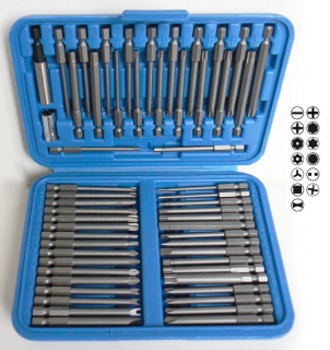 Bity 1/4", PL-PH-PZ - Inbus - Torx - Robertson, CrV, súprava 55 dielov, Condor Werkzeug