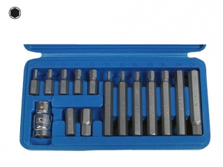 Bity 10 mm, Inbus 4 - 12 mm, adaptér 1/2", sada 15 dielov, Triumf