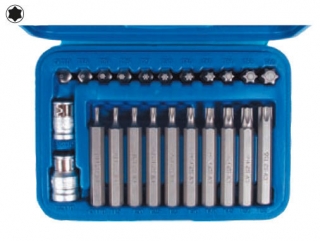 Bity T-profil, nevŕtaný, T10 - T60, 1/2"+3/8", sada 23 dielov, Condor Werkzeug