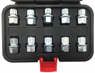 Hlavica na bezpečnostné skrutky kolies pre vozidlá Golf/Polo/Scirocco/Jetta/A4/A5/A6, sada 10 dielov, Welzh