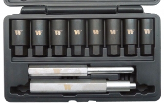 Hlavica nástrčné na poškodené skrutky kolies automobilov 26.0-31.9 mm, univerzálna sada 10 dielov, CrMo, Welzh