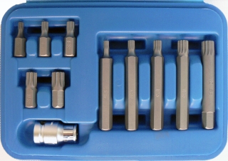 Bity 10 mm, XZN M5-M12, adaptér 1/2", materiál S2, 11 dielov, Condor Werkzeug
