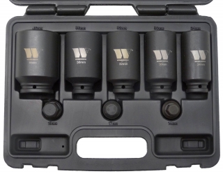 Hlavica nástrčné 1/2", 6 hrán 14-19 mm, 12 hrán 24-46 mm, CrMo, sada 8 dielov, Welzh