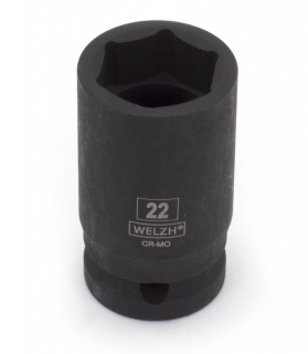Hlavica nástrčná 1/2", 6 hrán, pre rázové uťahovače, CrMo, 16 mm, Welzh