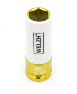 Hlavica nástrčná ochranná na skrutky kolies automobilov 1/2", 6 hrán, 19 mm, CrMo, Welzh