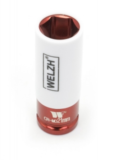 Hlavica nástrčná ochranná na skrutky kolies automobilov 1/2", 6 hrán, 21 mm, CrMo, Welzh