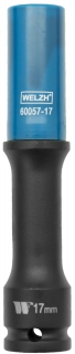 Hlavica nástrčná na skrutky kolies s plastovou krytkou 1/2", 17 mm, extra dlhá 150 mm, Welzh