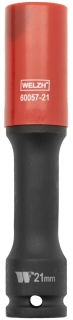 Hlavica nástrčná na skrutky kolies s plastovou krytkou 1/2", 21 mm, extra dlhá 150 mm, Welzh