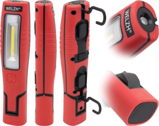 Multifunkčná pracovná lampa COB 3W s hornou lampou 3W, RED, Welzh