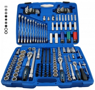 Gola 1/4" +3/8 +1/2", 4-32 mm, kľúče očkoploché račňové 8-19mm, Triumf