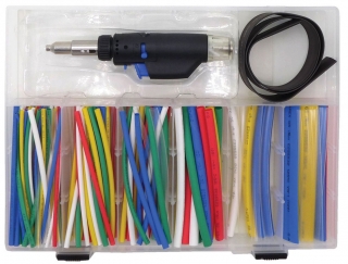 Plynová mikro spájka a sťahovacie bužírky, 162 dielov