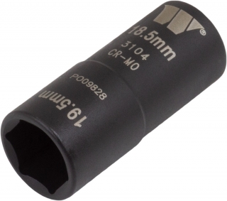 Kombinovaná nástrčná hlavica 1/2", 6 hrán, 18.5 mm a 19.5 mm na poškodené matice a skrutky, pre rázové uťahovače, CrMo, Welzh