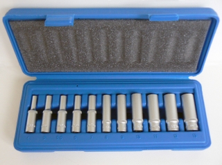 Hlavica nástrčné 1/4", 6 hrán 4 - 13 mm, predĺžené, sada 11 dielov, Condor Werkzeug