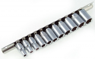 Hlavica nástrčné 1/4", 6 hrán 3/16" - 1/2", 11 dielov, palcové, Condor Werkzeug